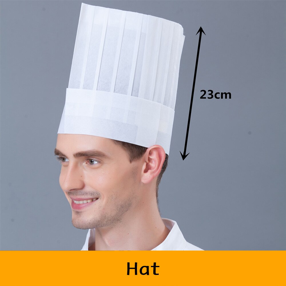 Chapeau de Chef non tissé, couvre-chef de Chef, couvre-chef de Restaurant, hôtel, vêtement de travail de cuisine, casquettes jetables, 20 pièces/lot: 1