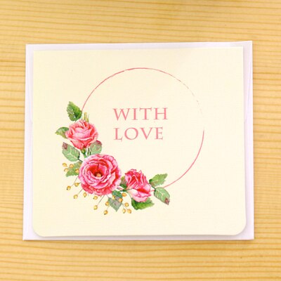 Flower Greeting Paper Card Best Wishes Foldable Message Notepad Birthday Blessing Thank You Happy Xmas Small Stationery: 1PC greeting card  C