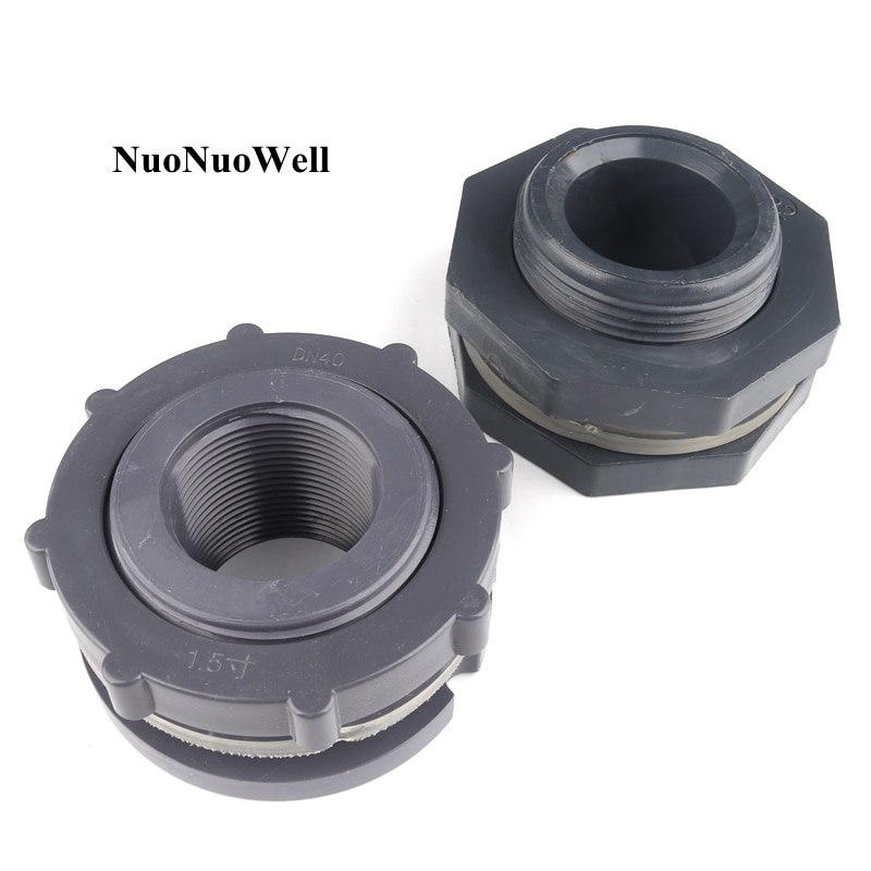 1pc 1.2-2 Inch 40-63mm PVC Water Tank Connectors Aquarium Fish Tank Adapter Water Drainage Intake Joint Drain Pool Connector