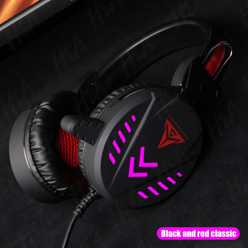 Gaming Headset - 50mm Drivers - LED Light - 3.5mm Jack - Volume Control - Mic - for PC, PS4, Xbox, Laptop