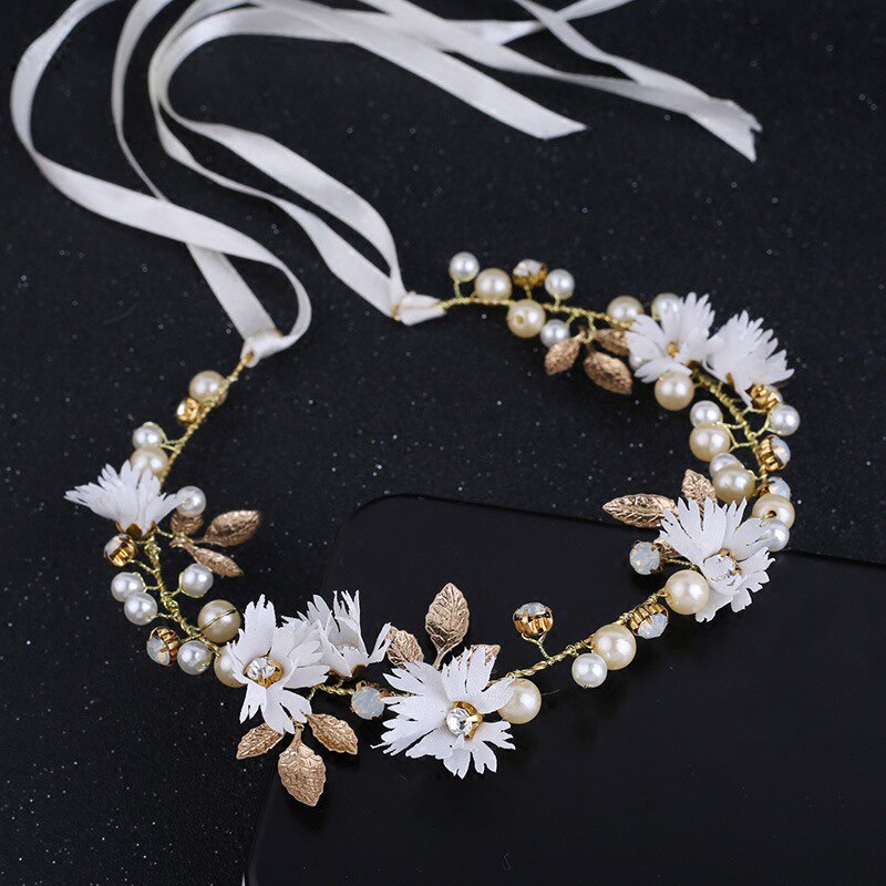 Braut Hochzeit Stirnband Perle Strand Party Krone modisch Kopfschmuck Blume Haarband Haar Schmuck Blinkt Ornamente Zubehör