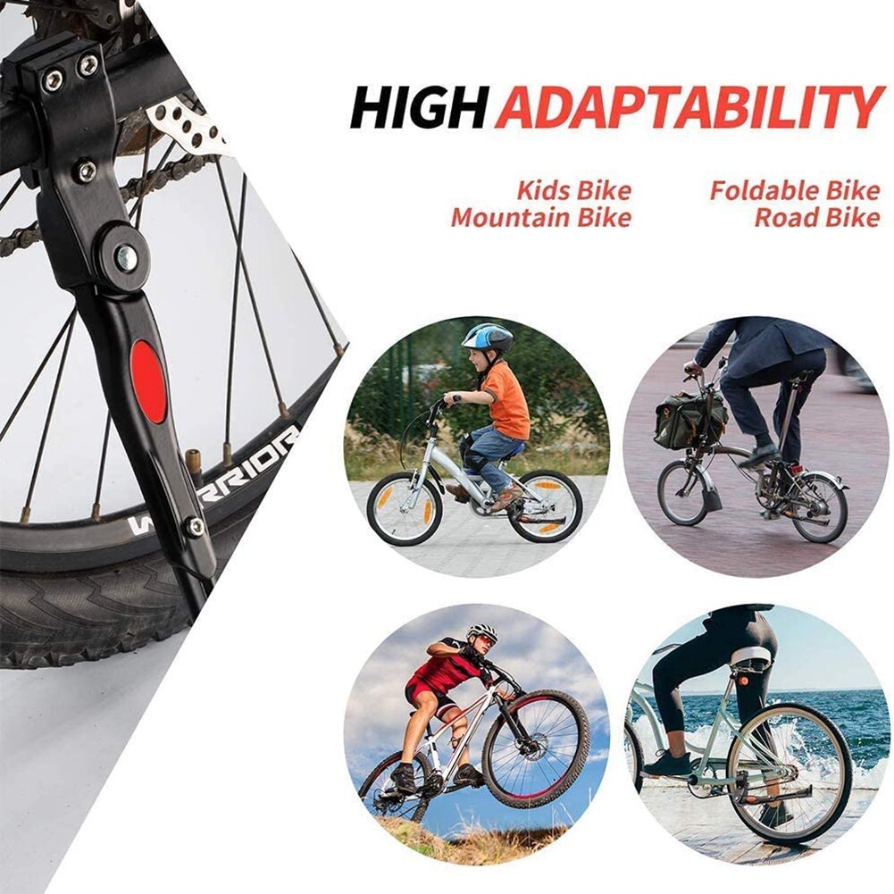 Pata de cabra para bicicleta de montaña, con patas de goma antideslizantes, soporte ajustable de aleación de aluminio, 20-28 pulgadas