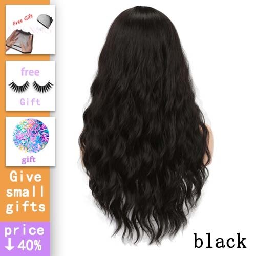 Miss Pruik Lange Golf Pony Zwart Bruin 8 Kleuren Beschikbaar Pruiken Voor Vrouwen Synthetisch Haar Hoge Temperatuur Fiber: #1B