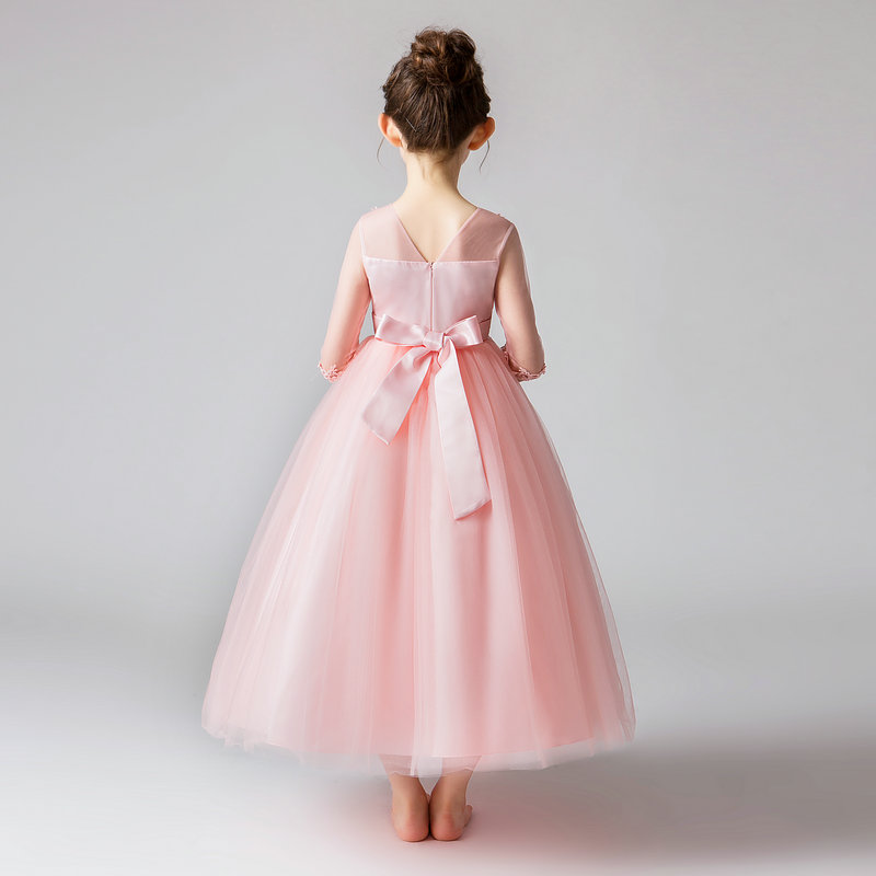 Girl's dress Birthday Banquet Embroidery Dress Girls School Party Dinner Dresses for Graduation Ceremony vestido chines