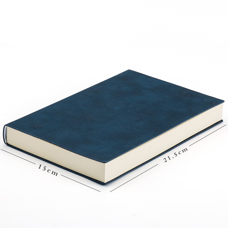RuiZe faux leather diary notebook thick paper white blank pages sketchbook A5 office notepad vintage note book agenda soft cover: Navy Blue