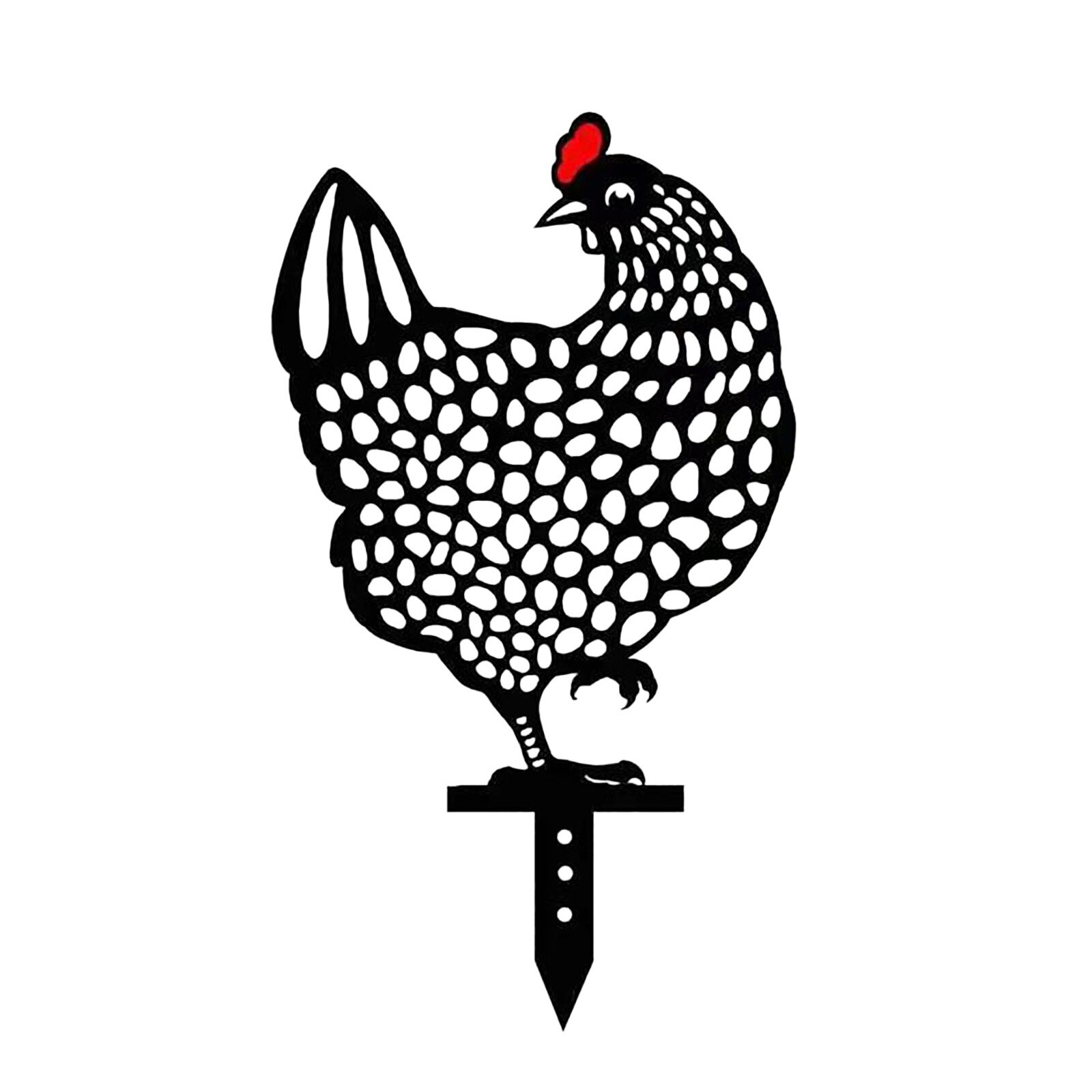 Metal Chicken Art Crafts Garden Ornaments Outdoor Garden Backyard Lawn Stakes Hen Garden Yard Crafts Decoration #G: D