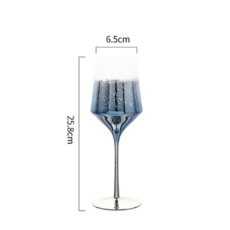 200Ml-480Ml Transparante Sky Kristal Champagne Glas Rode Wijn Bordeaux Beker Collectie Niveau Cup Party Bar: 480ML Blue