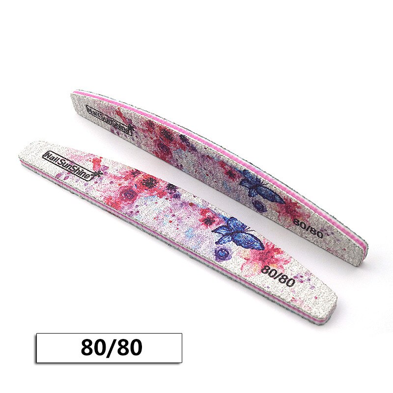 6Pcs Thick Nail File 80/100/150/180/240/320 Sanding Buffer Block Double Sided Flower Nail File For Gel Polish Manicure Tool: 80 80