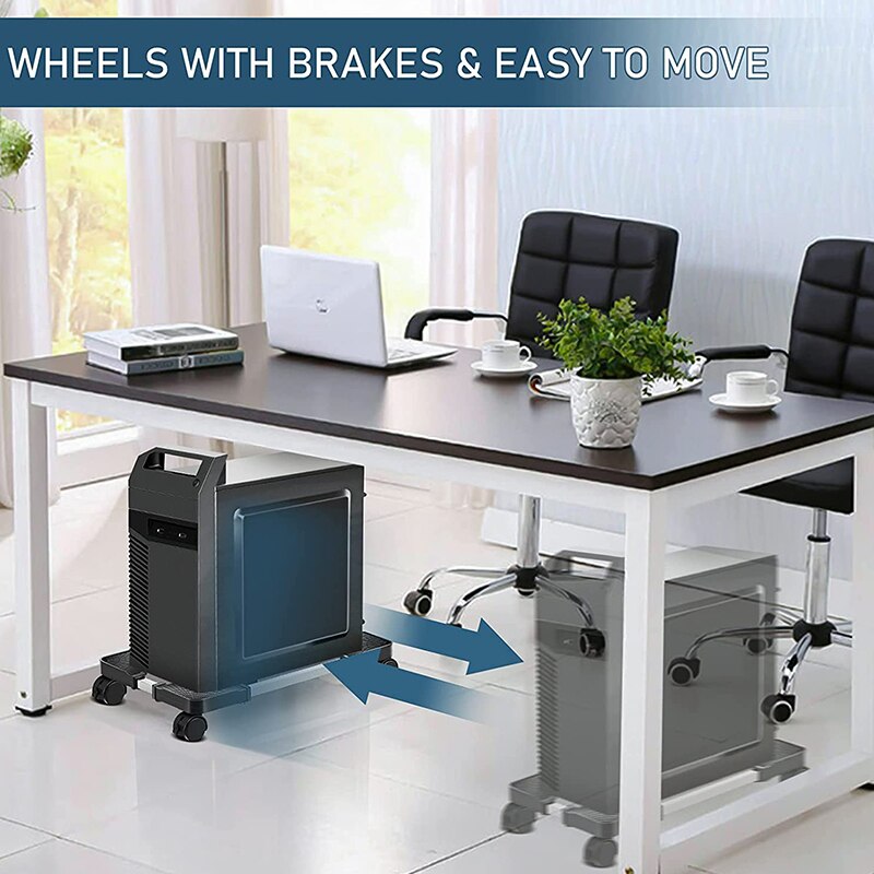 Soporte para torres de ordenador, fundas para PC, soporte ajustable para móvil, CPU, con 4 ruedas de bloqueo para juegos