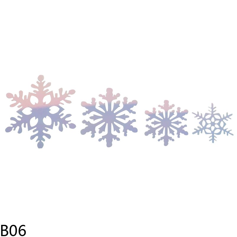 4pcs Silver White Snowflake Cake Topper Christmas Ice Princess Cupcake Toppers For Wedding Kid Birthday Party Cake Dessert Decor: B06-colorful