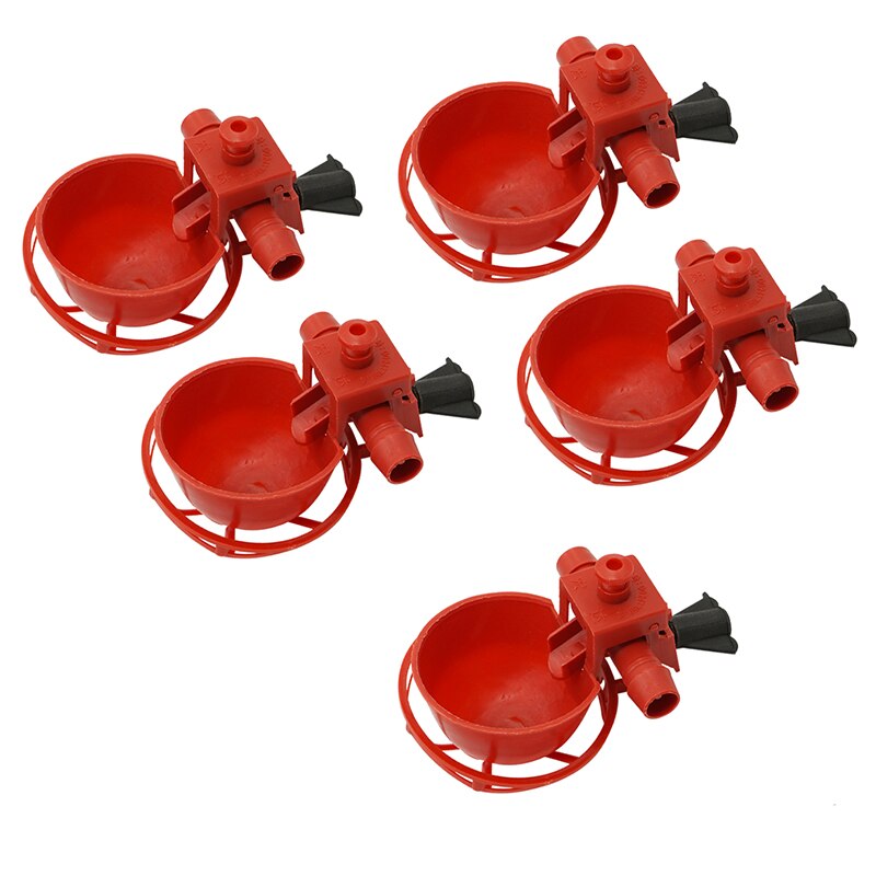 5pcs Chicken Drinker Drinking Cups for Chickens red Quail Chicken Waterer Bowl Automatic Poultry Coop Feeder water Drinking Cups