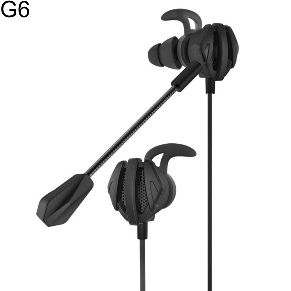 Dynamische Ruisonderdrukking In-Ear Bedrade Koptelefoon Gaming Headsets met Dual Mic: G6 Black