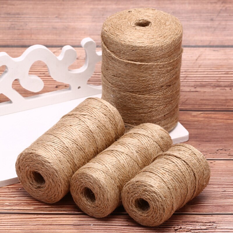 Natuurlijke Jute 50M/80M/100M Jute String Wikkelen Cords Discussie Plakboek Tool Dubbele Henneptouw papier Album Craft Decor