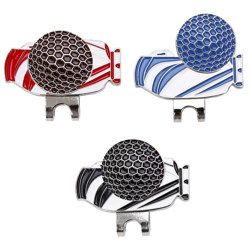 Golf Hat Clip with Magnetic Golf Ball Marker Golf Cap Clip With Golf Bag Pattern Belt Tie Decoration