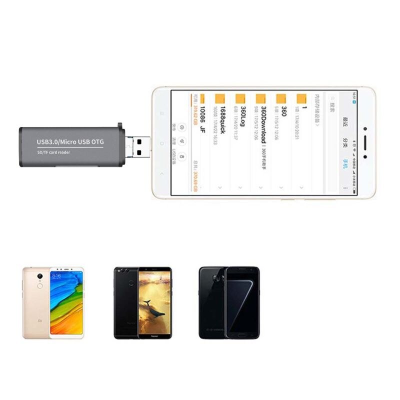 Metall 2 in 1 usb 3.0/ Mikro usb auf sd/Mikro sd speicherkartenleser Mikro usb otg Adapter für macbook samsung huawei xiaomi pc Laptop