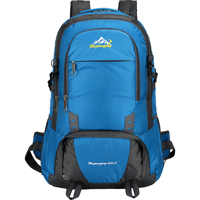 60L Outdoor Long Distance Shoulders Bag Cycling Backpack Mountaineering Camping Travelling Knapsack Climbing Hiking Rucksack: Blue bag only