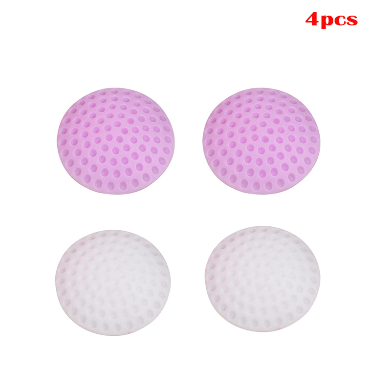Tope de puerta autoadhesivo para el cuidado del bebé, almohadilla protectora de goma para cerradura de guardabarros, a prueba de golpes, 4 piezas: Purple White 4pcs