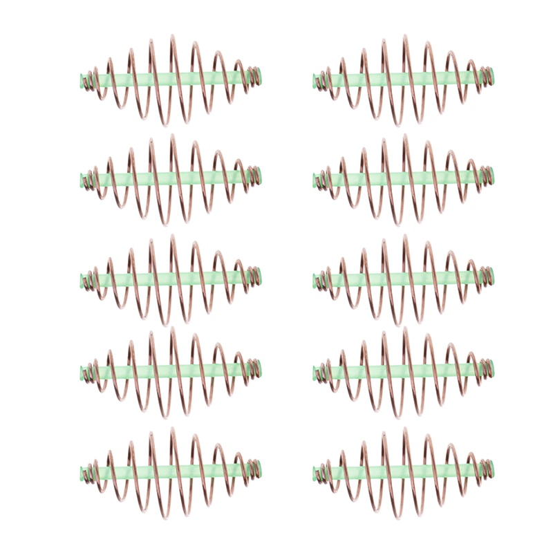 10pcs Bait Thrower Fishing Feeder Spring Coil Inline Method Feeder Coil Inline Metal Bait Thrower Feeders Method 3.5x1.8cm