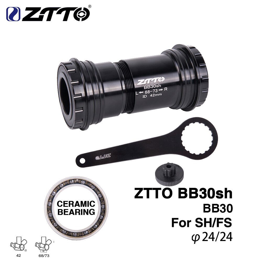 ZTTO prasa rowerowa pasuje robić wspornika dolnego oś BB30 24 adapter łożyska ceramiczne robić roweru szosowego MTB 24mm mechanizm korbowy: BB30-24 czarny CR-Tool