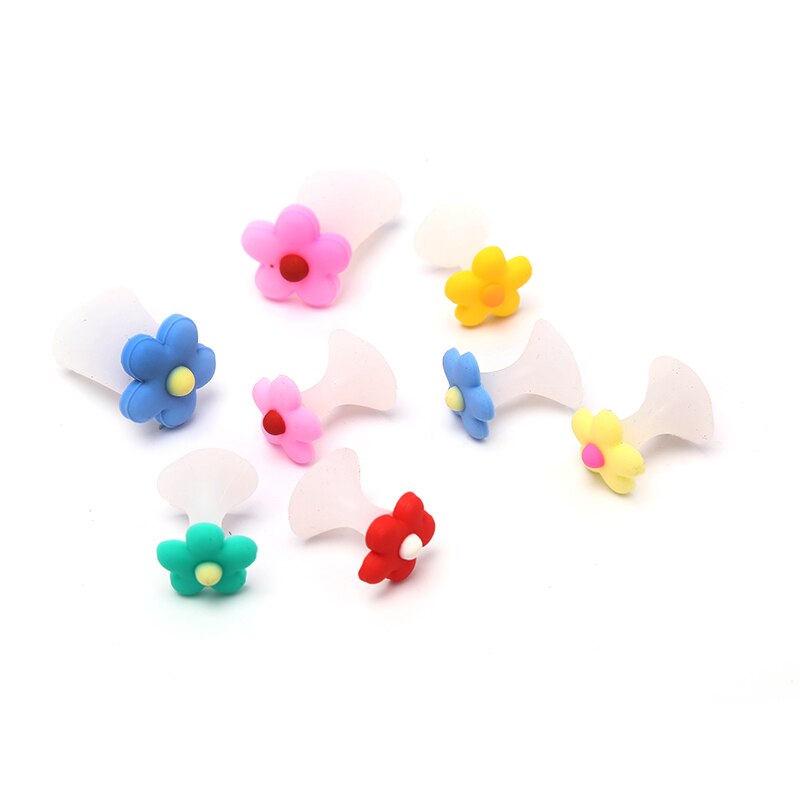 8 Stuks Nail Art Teen Separator Bloem Parel Diamanten Siliconen Voet Tenen Afscheiders Silicagel Vinger Teenspreiders