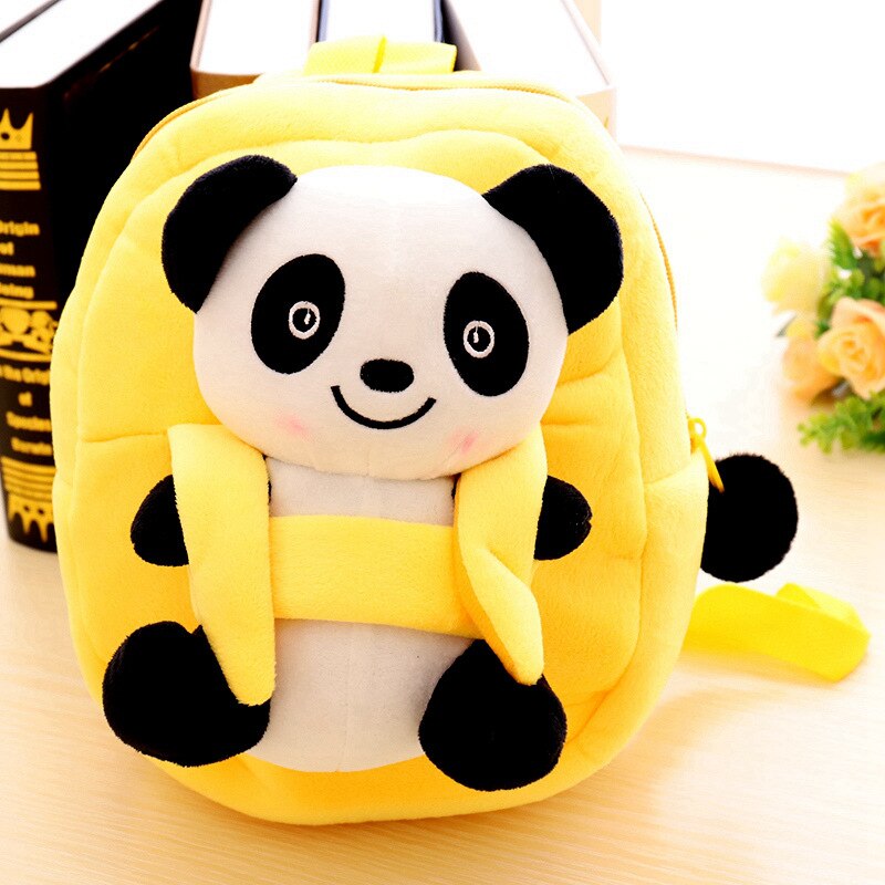 Söta tecknade barn plysch panda ryggsäck leksak mini skolväska barn dagis pojke flicka baby studentväskor söt mochila: 23cm / 5