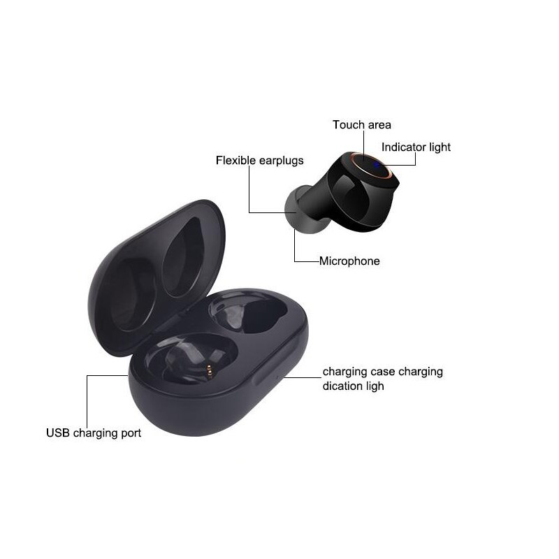 Mini Ear Hearing Aid Magnetic Rechargeable Audiphones Portable Sound Amplifier Hearing Device Black Hearing Aid For Deafness