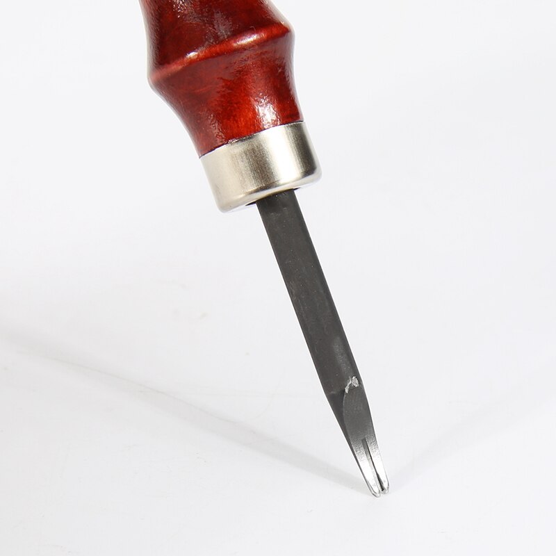 0.8/1/1.2mm Sharp Leather Edge Beveler Skiving Tools Wood Handle Leather Edge Cutter Leathercraft DIY Cutting Tool: 0.8mm