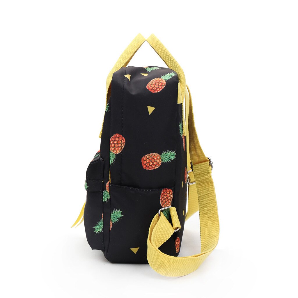 Mochila de viaje con estampado de piñas de para mujer, mochila de ocio de estilo universitario para niñas, bonita mochila escolar para niñas