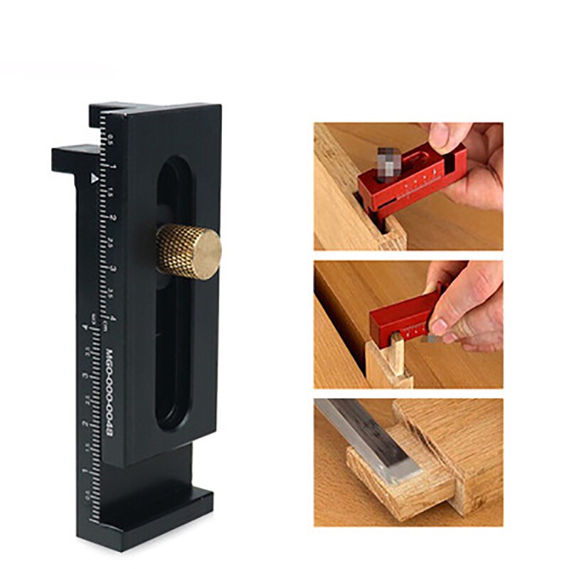 Tenon Movable Measuring Block Length Compensation Tool and Woodworking Table Saw Gap Slot Regulator Slot Ruler Make The Mortise