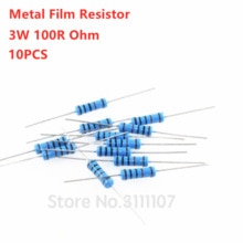 10 Stks/partij 3W 100R 100 Ohm Metal Film Weerstand 3W Dip Kleur Ring Weerstand 1% Fout