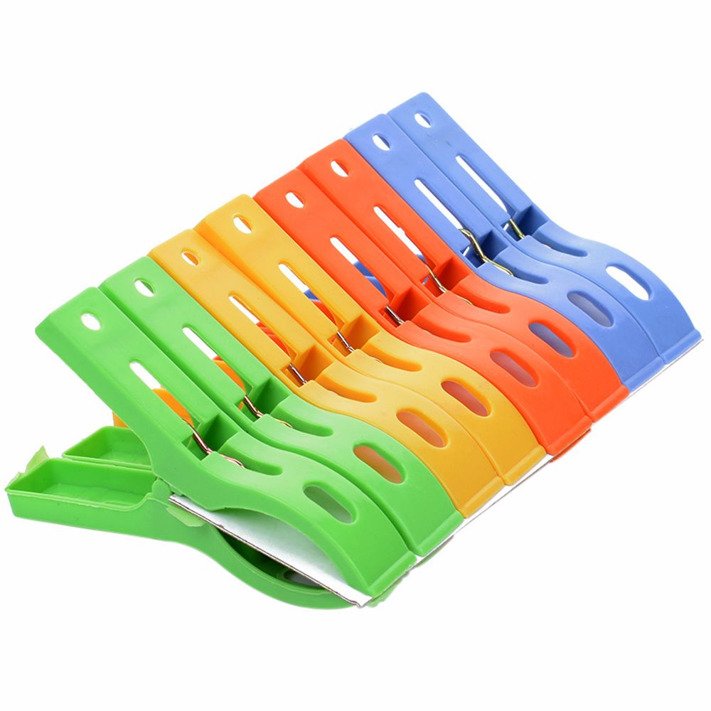 8 Stks/set Plastic Hanger Clips Wasserij Kleren Strandlaken Pins Voorjaar Klem Grote Clips