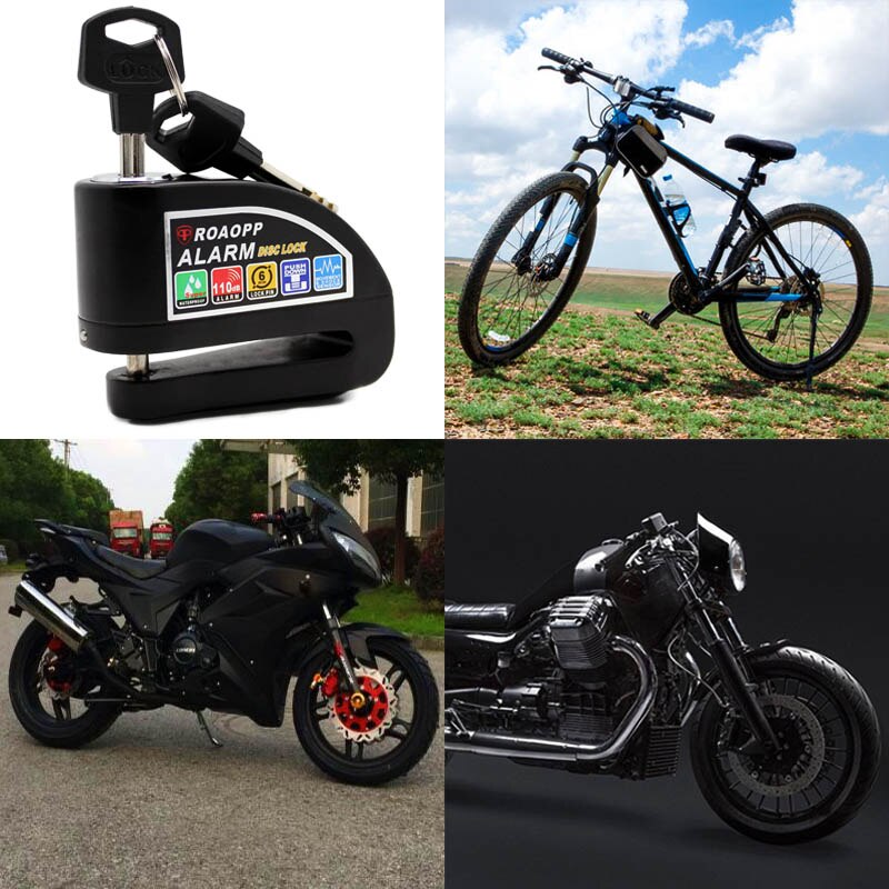 Nordson – Cadenas avec alarme pour moto, accessoire de sécurité, 110 db, sonnerie anti-vol, roue avec freins à disques, verrou avec sirène pour Harley YAMAHA