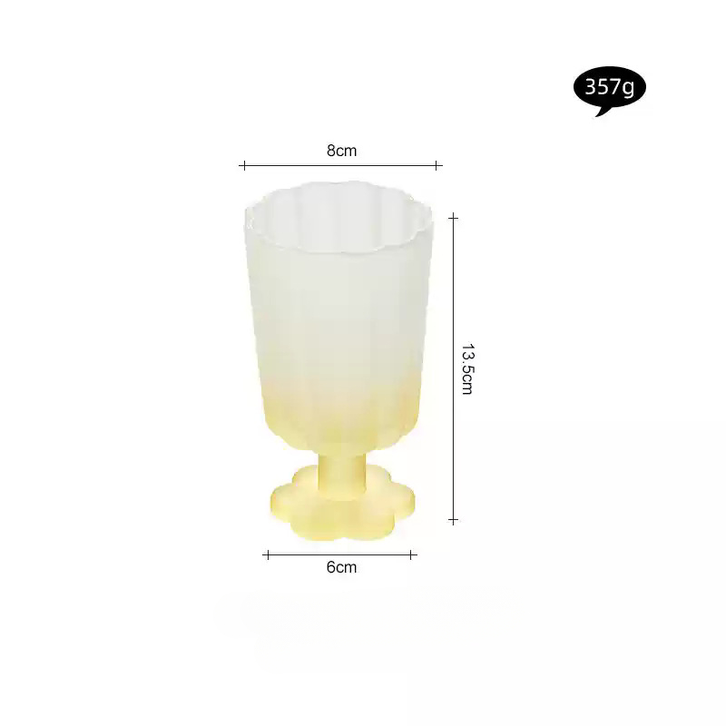 220ml Glass Colorful Flower Shaped Vase Plant Flower Arrangement Ornament Wine Glass Tea Drinking Glass Bar Drinkware Glass Cup: Yellow