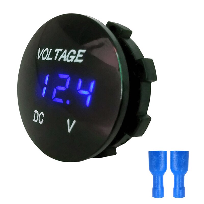 LED Digitale Display Motor Auto ATV voltmeter meter 5 kleuren beler Voltmeter Meter Mini DC 12 V-24 V waterdichte Ronde Panel