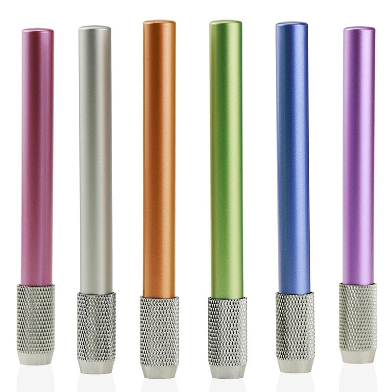 6 Stuks Metalen Kleur Staaf Single-End Potlood Extender Extender Pen Bakje Pen Extension Etui
