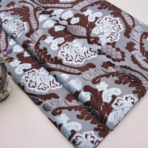 Brede 57 cm dikke europese stoffen bank jacquard gesneden pool fluwelen stof voor kussen kussen gordijn doe-het-zelf materiaal: Blauw