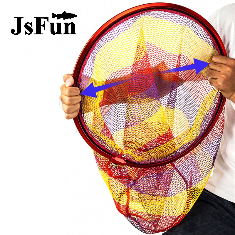 Aluminum Alloy Fishing Dip Net Landing Net Non-foldable Fishing Gear Hand Net Mesh FO432