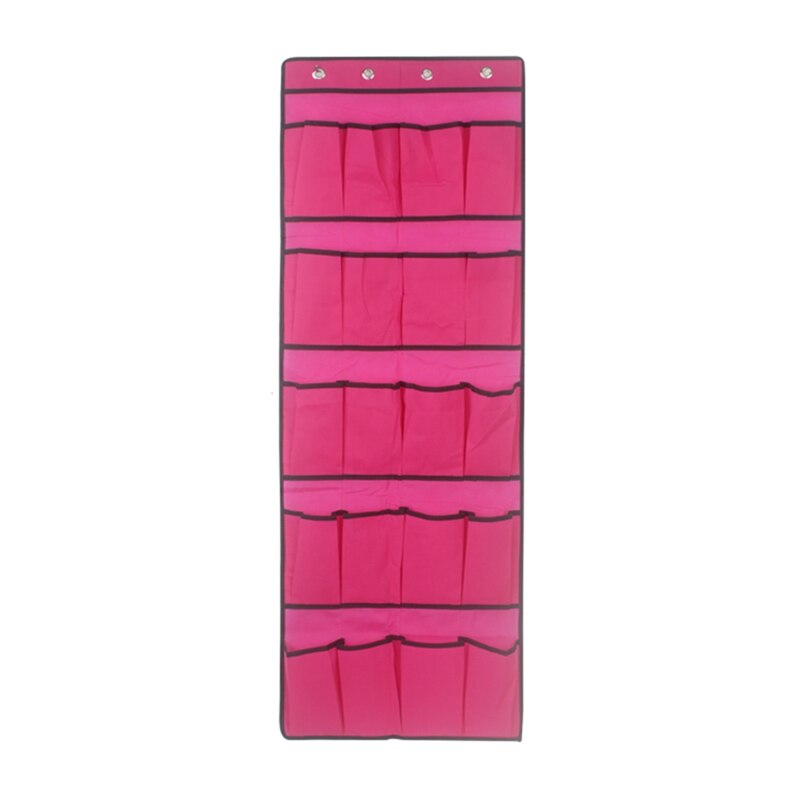 Schoenenrek hanger deur hangende schoenenhanger non-woven stof schoenenrek 20 roosters rek schoenenrek transparante schoenenopslag: Rozenrood