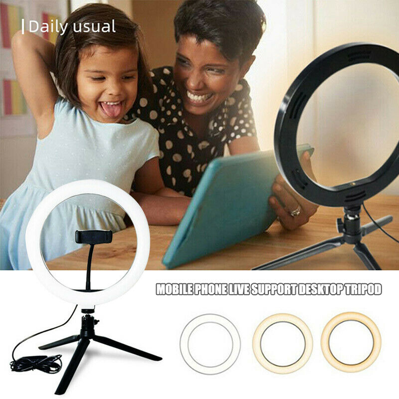 10Inch Fotografie Led Selfie Ring Licht 26Cm Dimbare Camera Telefoon Ring Lamp Met Standaard Statieven Voor Make Video live Studio