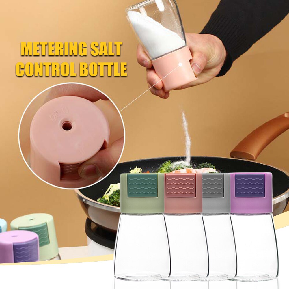 0.5g Metering Salt Shaker Push Type Salt Dispenser Salt Tank Sugar Bottle Spice Pepper Salt Shaker Spice Jar Can Seasoning Bottl