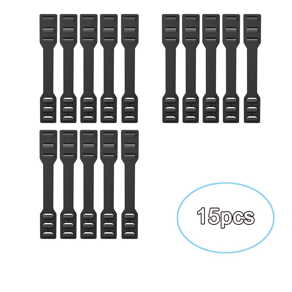 15pcs Ear extender Belt for mask Holder antislip Color PE Buckle Band Strap Clasp Snaps Hanger For Earloop Mask Release Earpain: Black