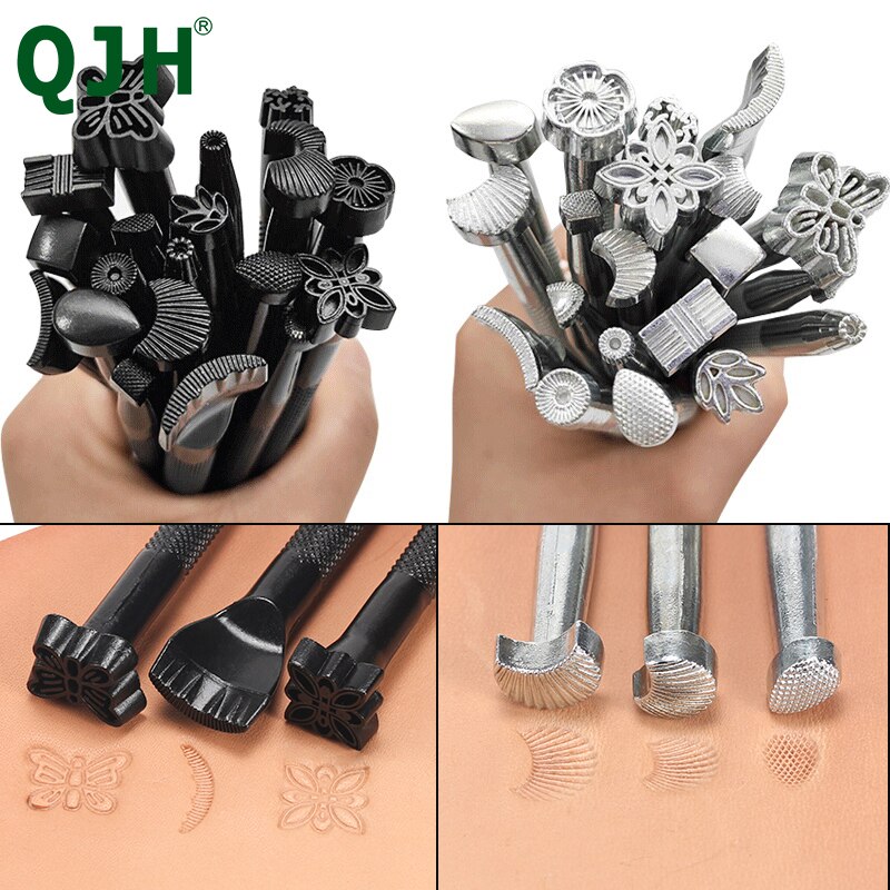 20 Pièces Estampage Cuir Diy Cuir Travail Selle Outils Set Sculpture Artisanat Making Poinçon Timbres Outils À La Main D&#39;art