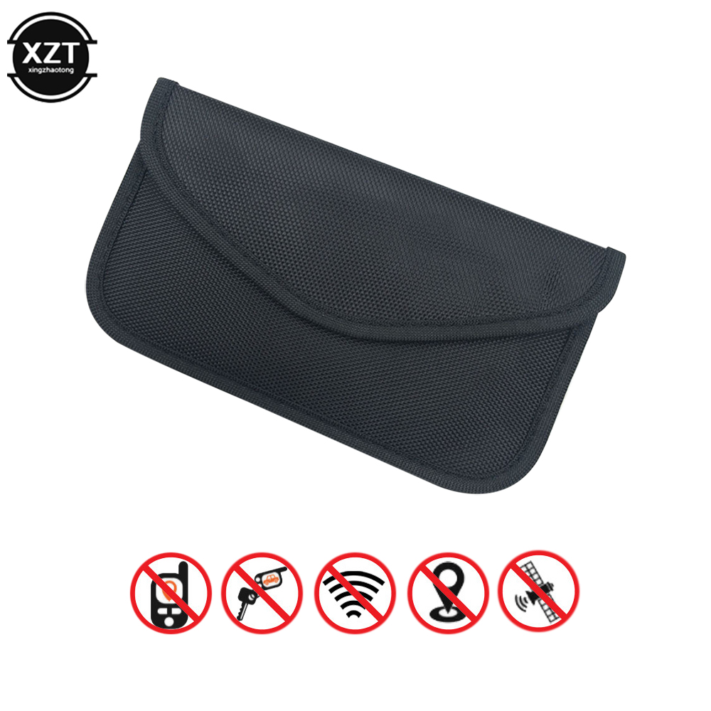 Portable Car Key Signal Blocker Case Faraday Cage Fob Pouch Keyless RFID Blocking Bag RFID Card Protector Car Accessories: black
