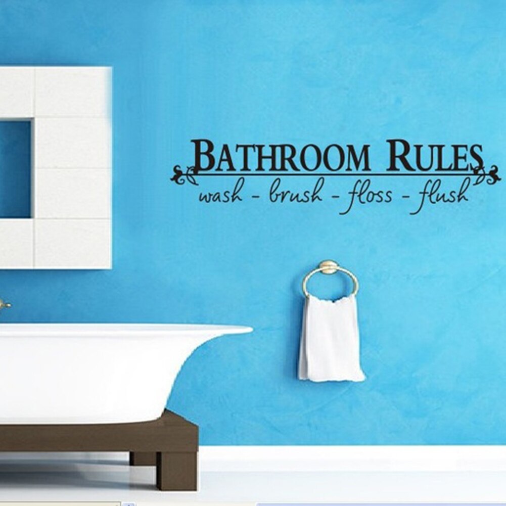 Bathroom Rules Removable Self-adhesive Durable Wall Sticker Decal Room Adornment Home Decoration