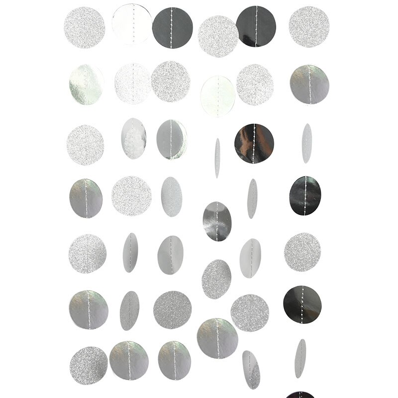 4Meter Silver Gold and Black Paper Circle Garland Round Banner Wall Hanging Garland For Christmas Wedding Birthday Party Decor