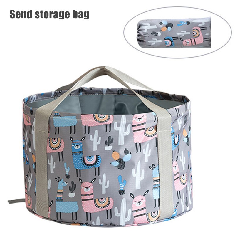 Seau pliable portable de voyage grande capacité seau pliable multifonction pour l'extérieur et la maison: Alpaga gris