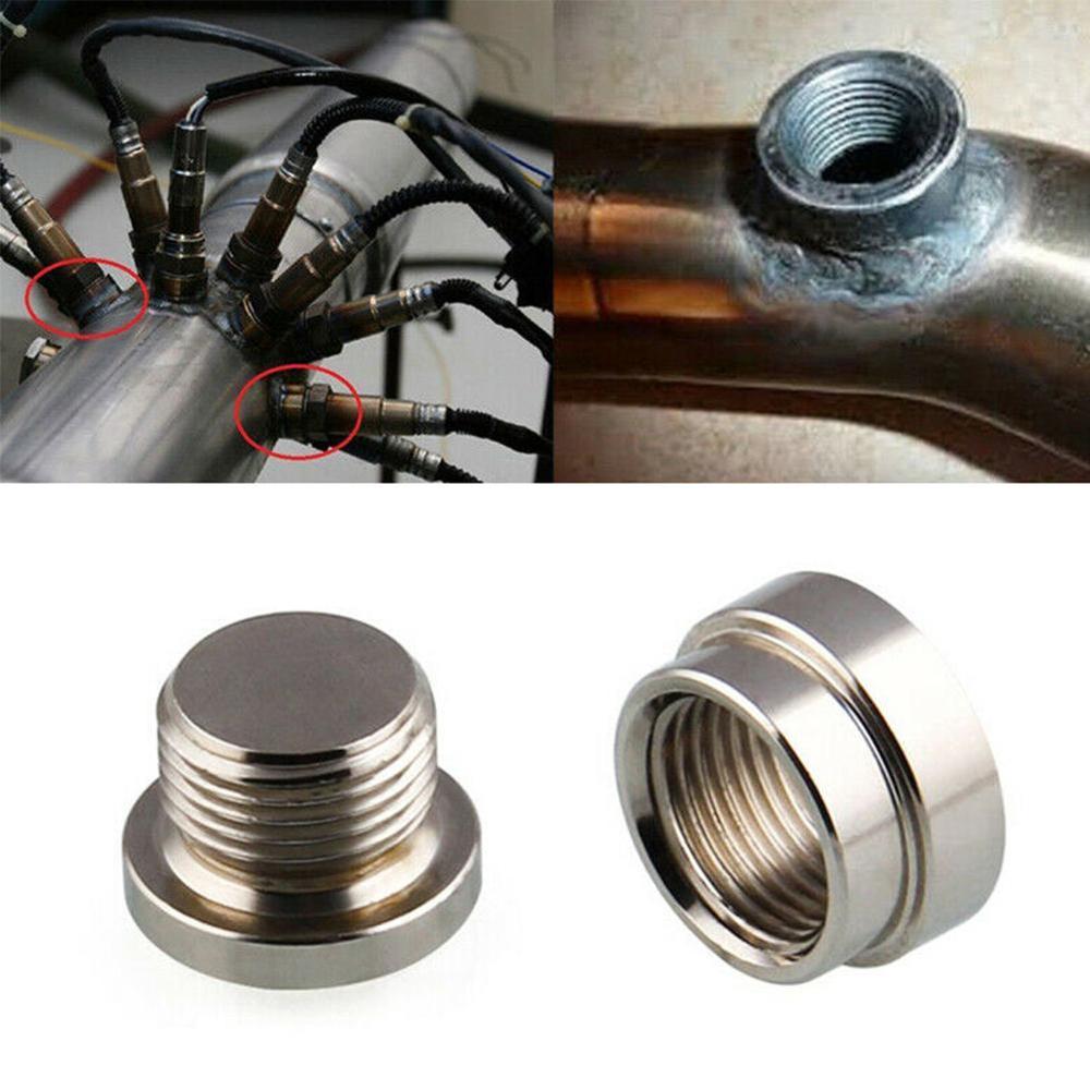 1PCS M18x1.5 O2 Oxygen Sensor iron Weld On Bung & Plug Cap Kit Auto Car Accessories Sensor Extender Oxygen & Nut Hi G8R7