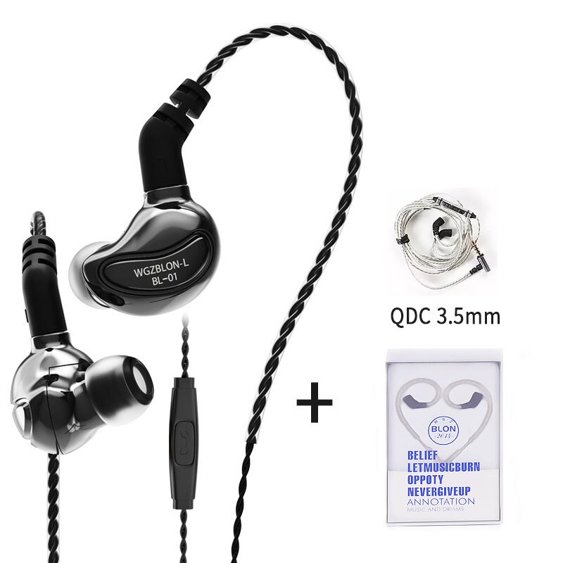 AK BLON BL-01 BL01 10mm Biological Fiber Diaphragm In Ear Earphone bl01 bl03 Sport Earphone BL03 BL05 BL05S blon max bl-max iems: Gun with mic cable