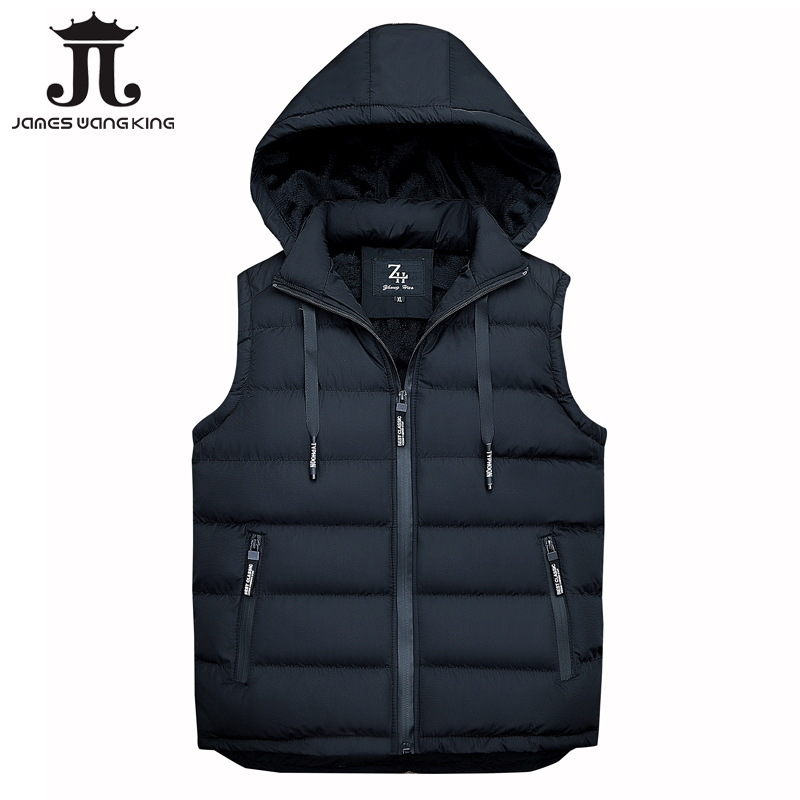 Herfst Mouwloze hoodie vest Mannen Mode Vest voor mannen Winter fleece Warm capuchon Plus Size M-XXXL 1860