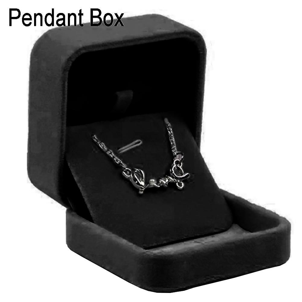 Boîte à anneaux en velours noir, boîte à montres, boîte pour colliers, boîte pour bracelets, boîte à bijoux, boîtier à bijoux, clous d'oreille, boîtes à: Pendant Box